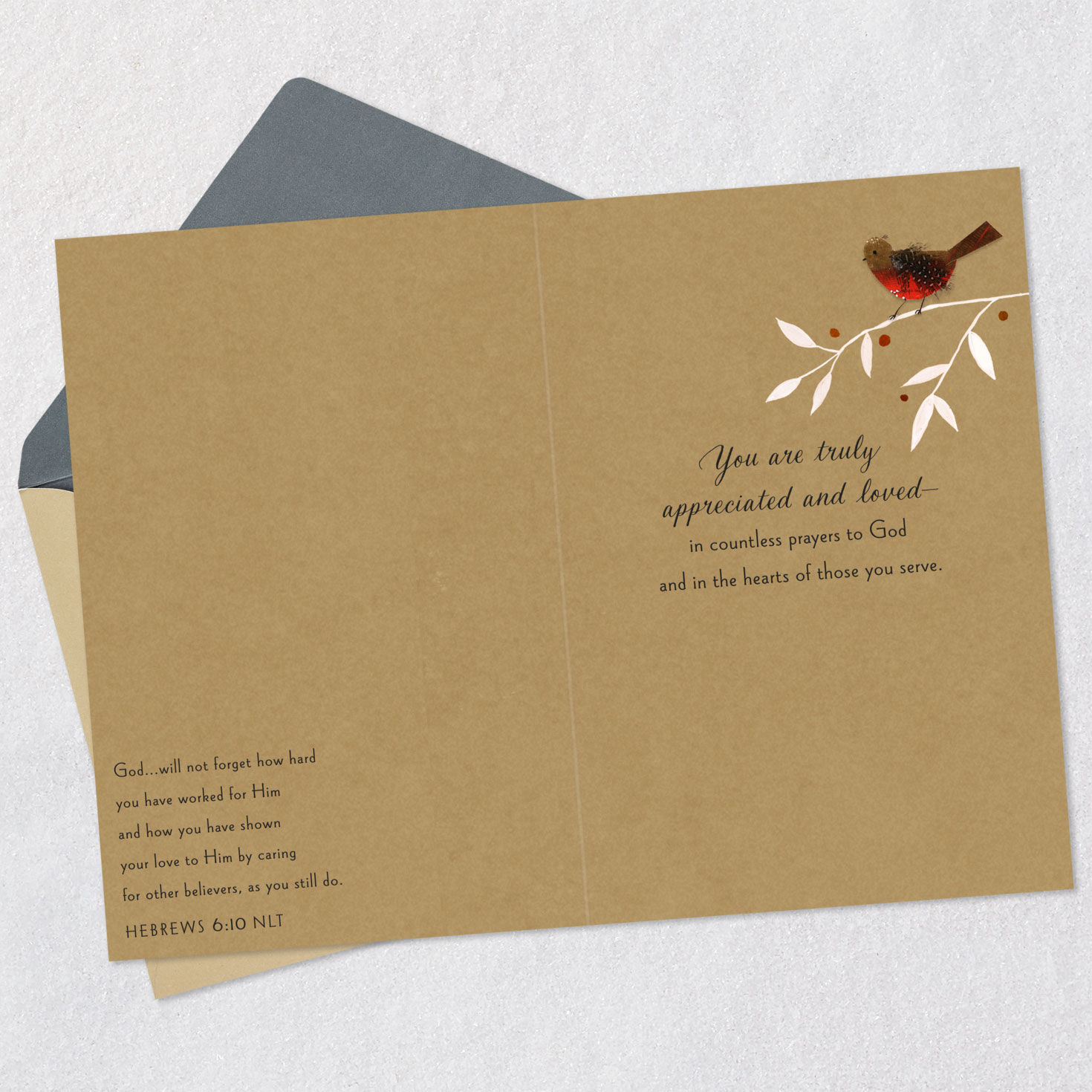 Colorful Birds Pastor and Family Appreciation Card Open card with envelope image number 4