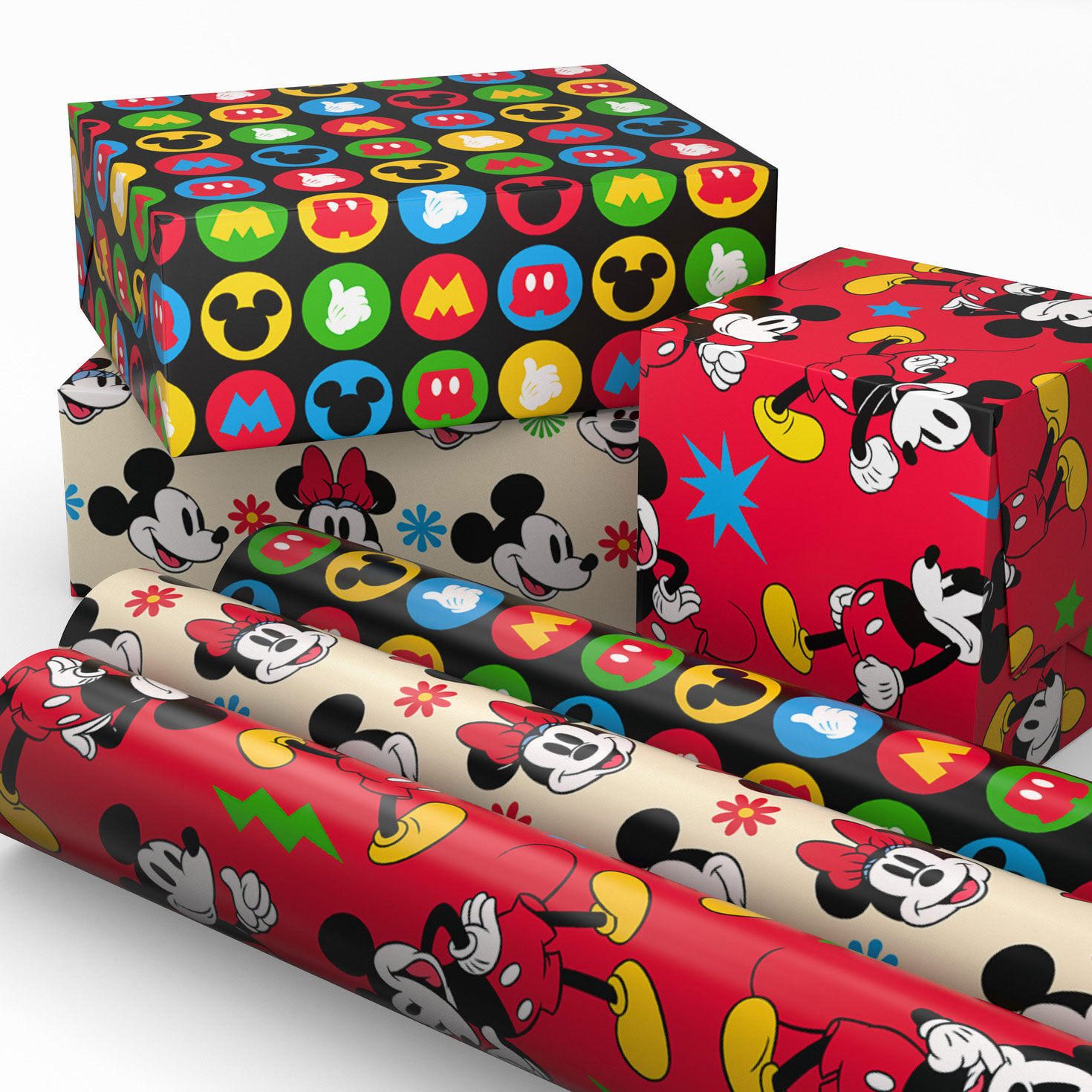 Disney Mickey and Minnie Mini Gift Wrap Rolls in use image number 2