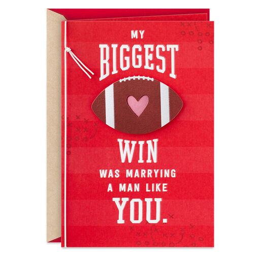 I Love Team Us Heart Football Valentine's Day Card for Husband, 