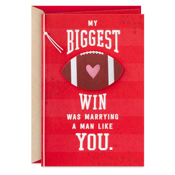 I Love Team Us Heart Football Valentine's Day Card for Husband, , large image number 1