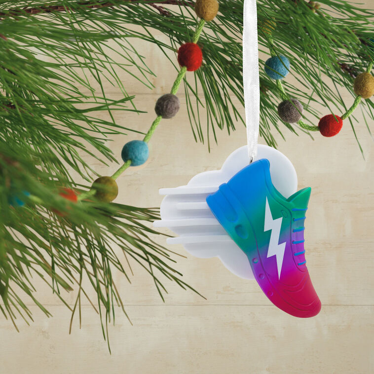 Running Shoe Christmas Ornament hanging on tree image number 2