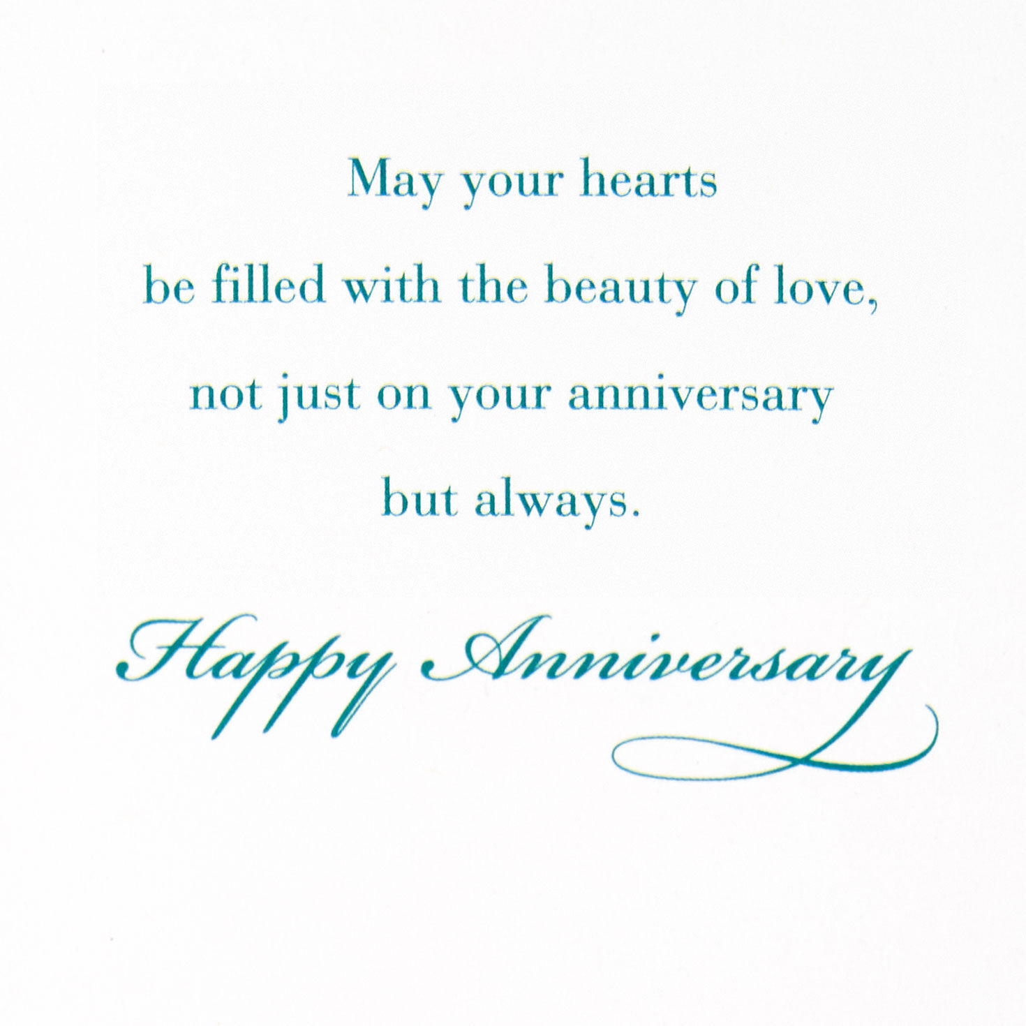 Blue and Bronze Poppies Anniversary Card for Couple sentiment image number 2