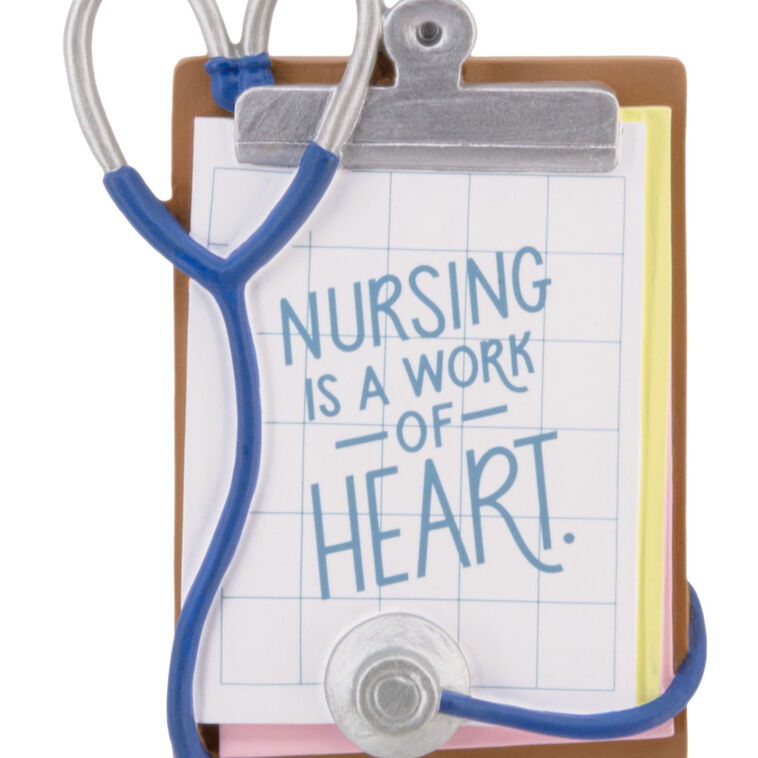Nursing Is a Work of Heart Christmas Ornament closeup view image number 5