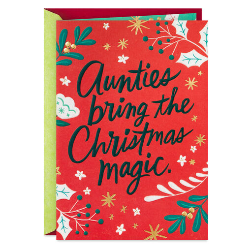 You Bring the Christmas Magic Christmas Card for Auntie, 