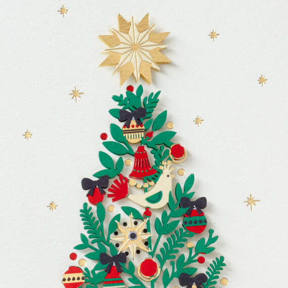 Elegant Tree Very Merry Christmas Card, , large image number 4