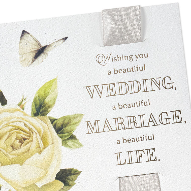 Flowers and Butterflies Marjolein Bastin Wedding Card Card Front Detail image number 4