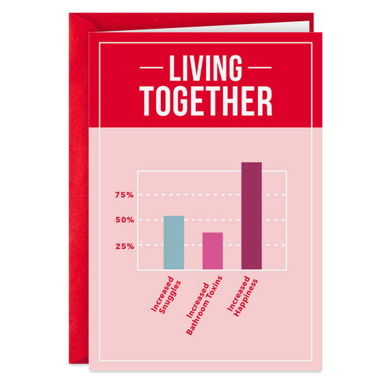 Living Together Graph Romantic Funny Valentine's Day Card, , large image number 1