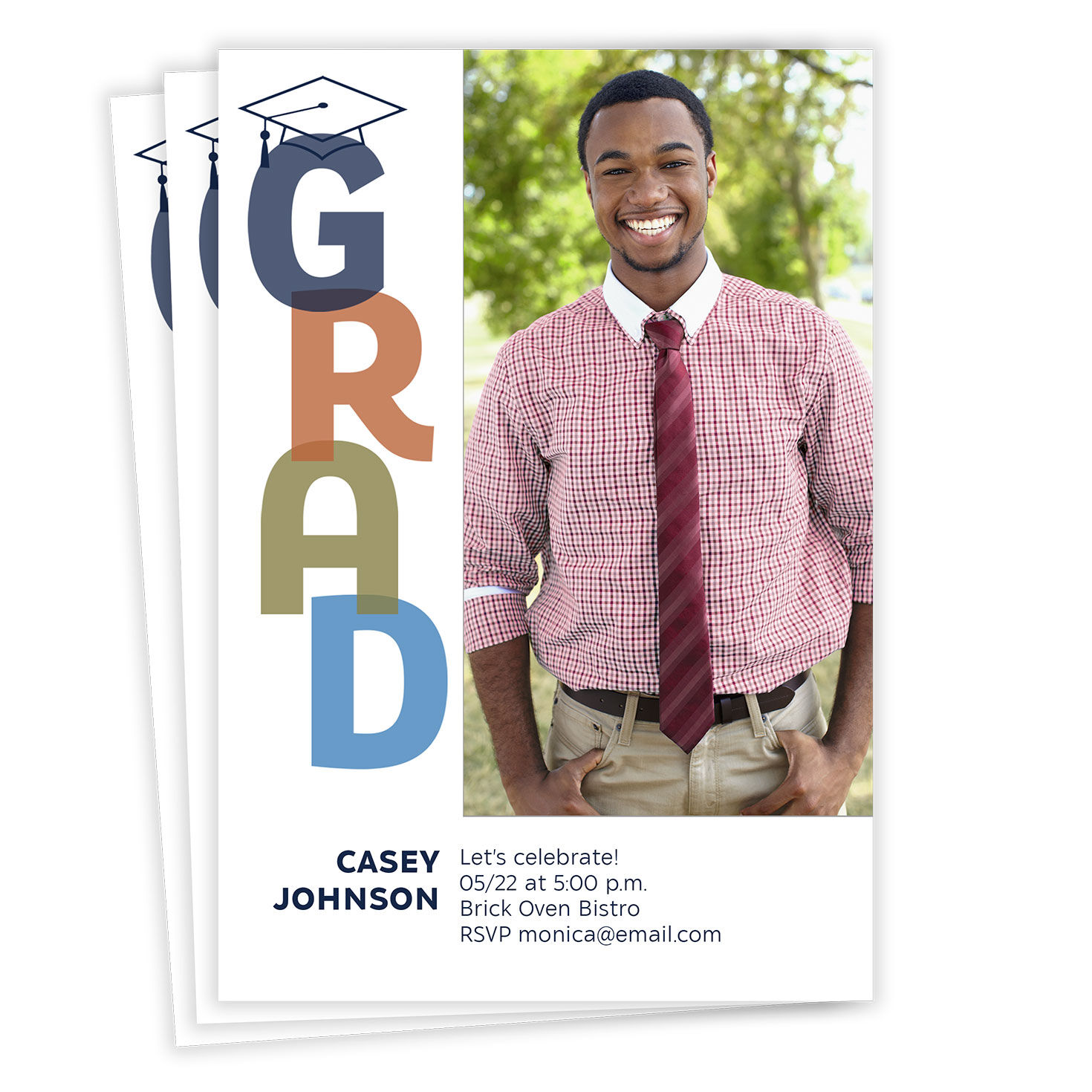 Retro Mod Flat Graduation Party Invitation