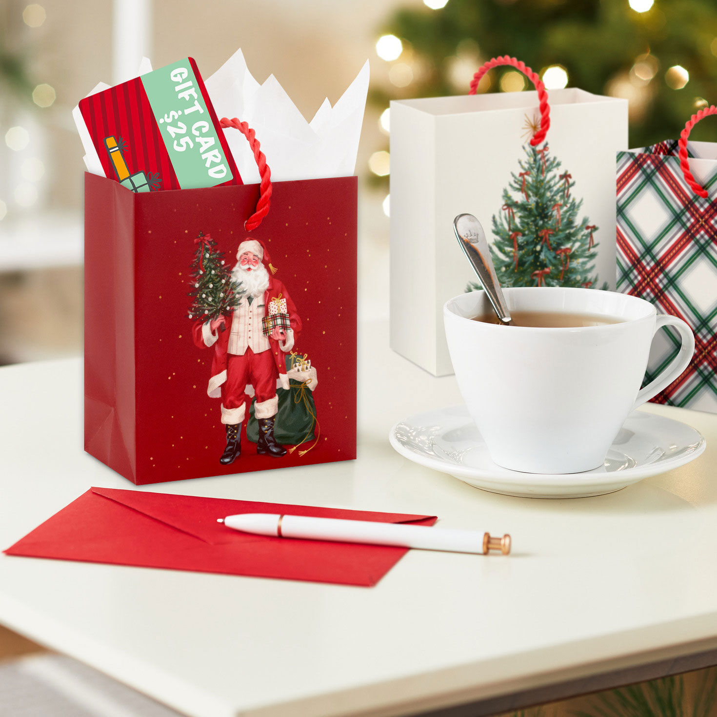 Yuletide Classics 3-Pack Christmas Gift Card Bags In use image number 2