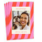 Pink Red Wavy Stripes Christmas Photo Card front fanned image number 1
