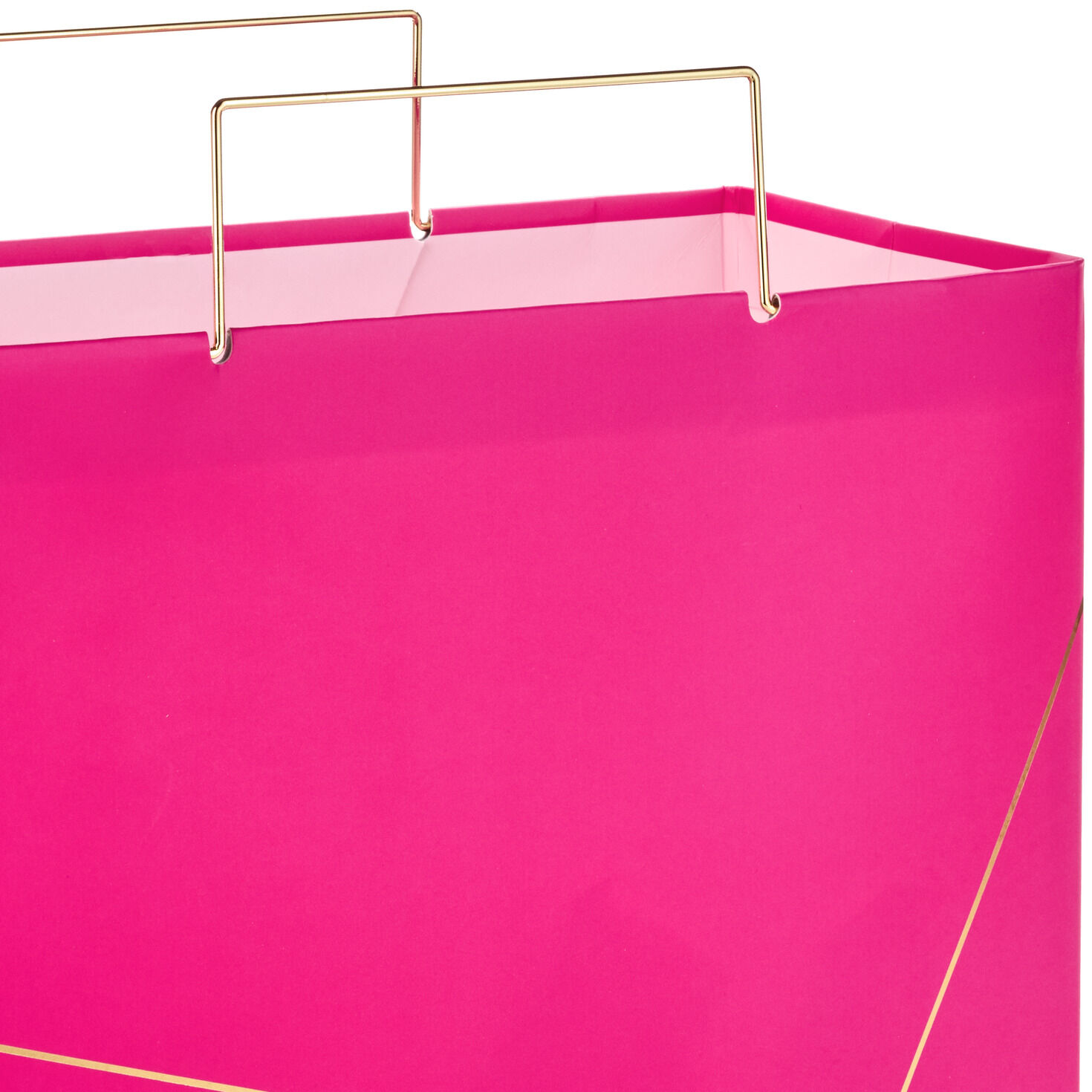 Hot Pink With Gold Large Square Gift Bag, 10.4", , large image number 4