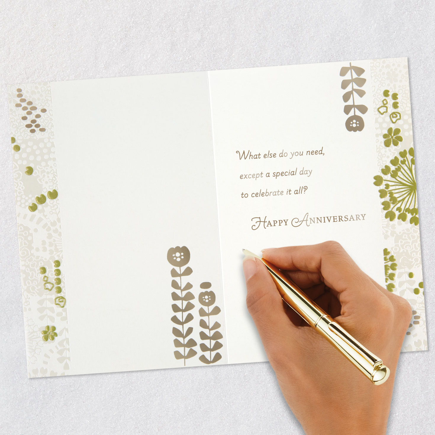 Intricate Gold Flowers Anniversary Card  image number 6