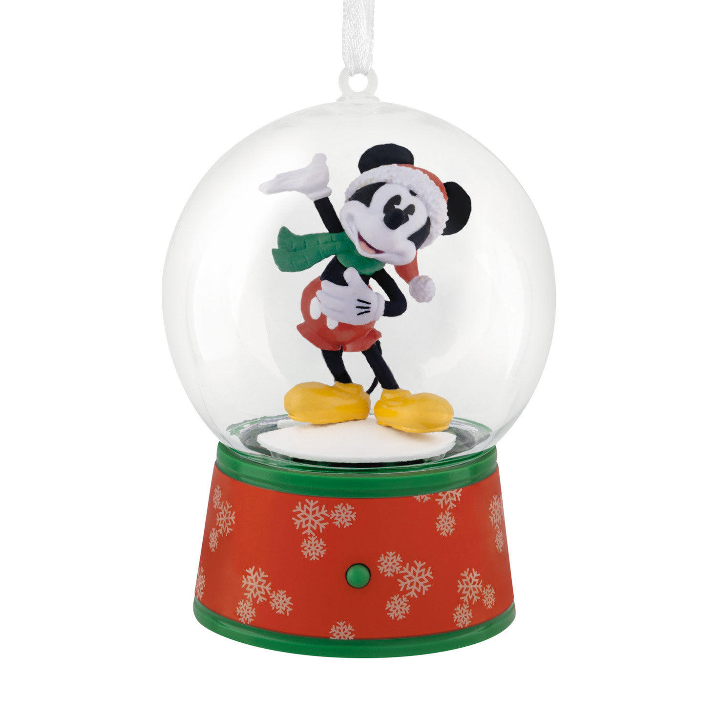 Disney Mickey Mouse Musical Snow Globe Hallmark Ornament With Motion