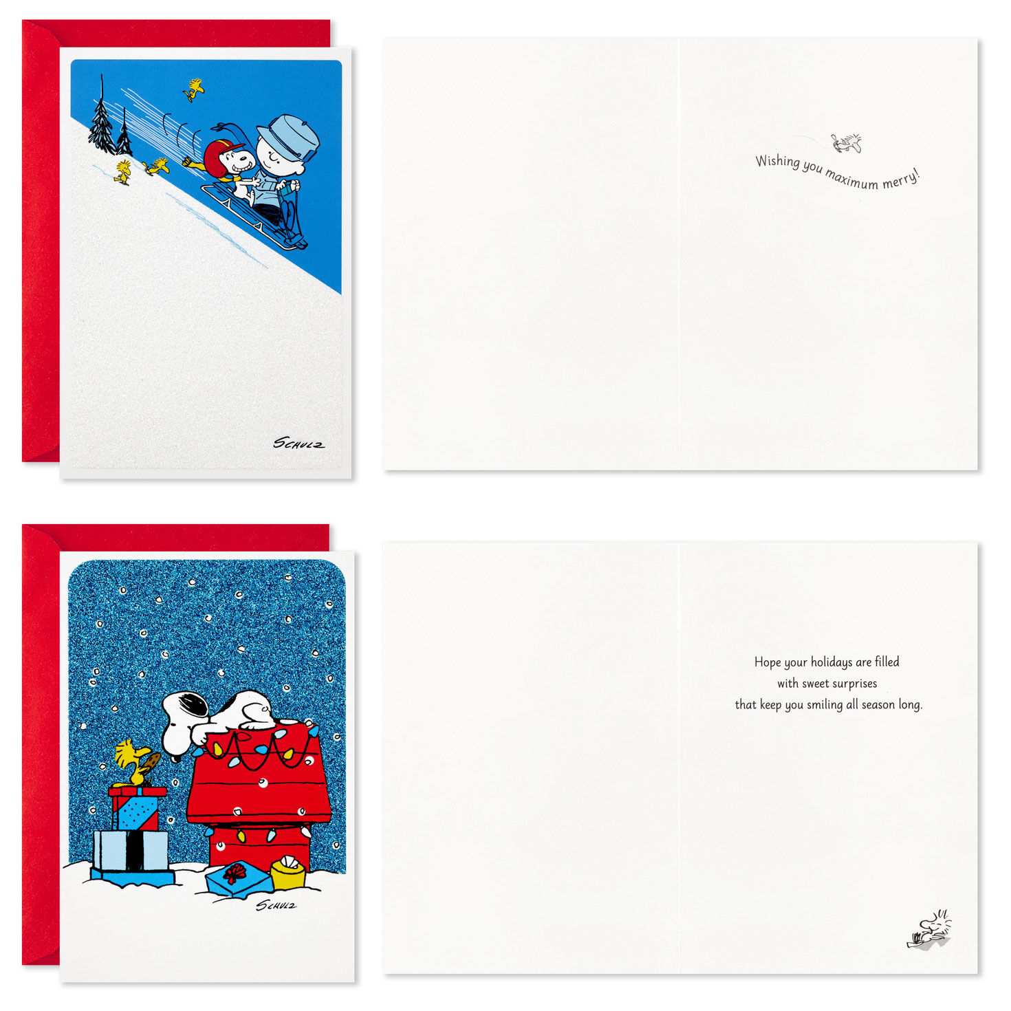 Peanuts Christmas Fun Assorted Boxed Christmas Cards Card Front with Sentiment image number 4