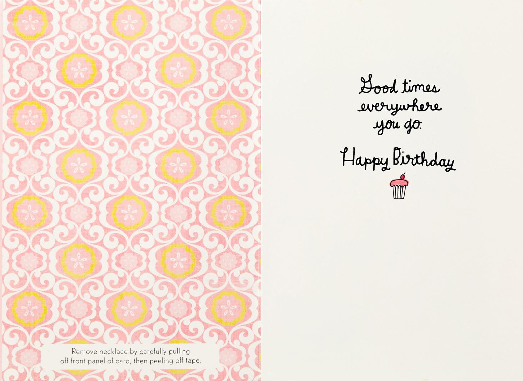 Happy Eyeglasses Necklace Birthday Card