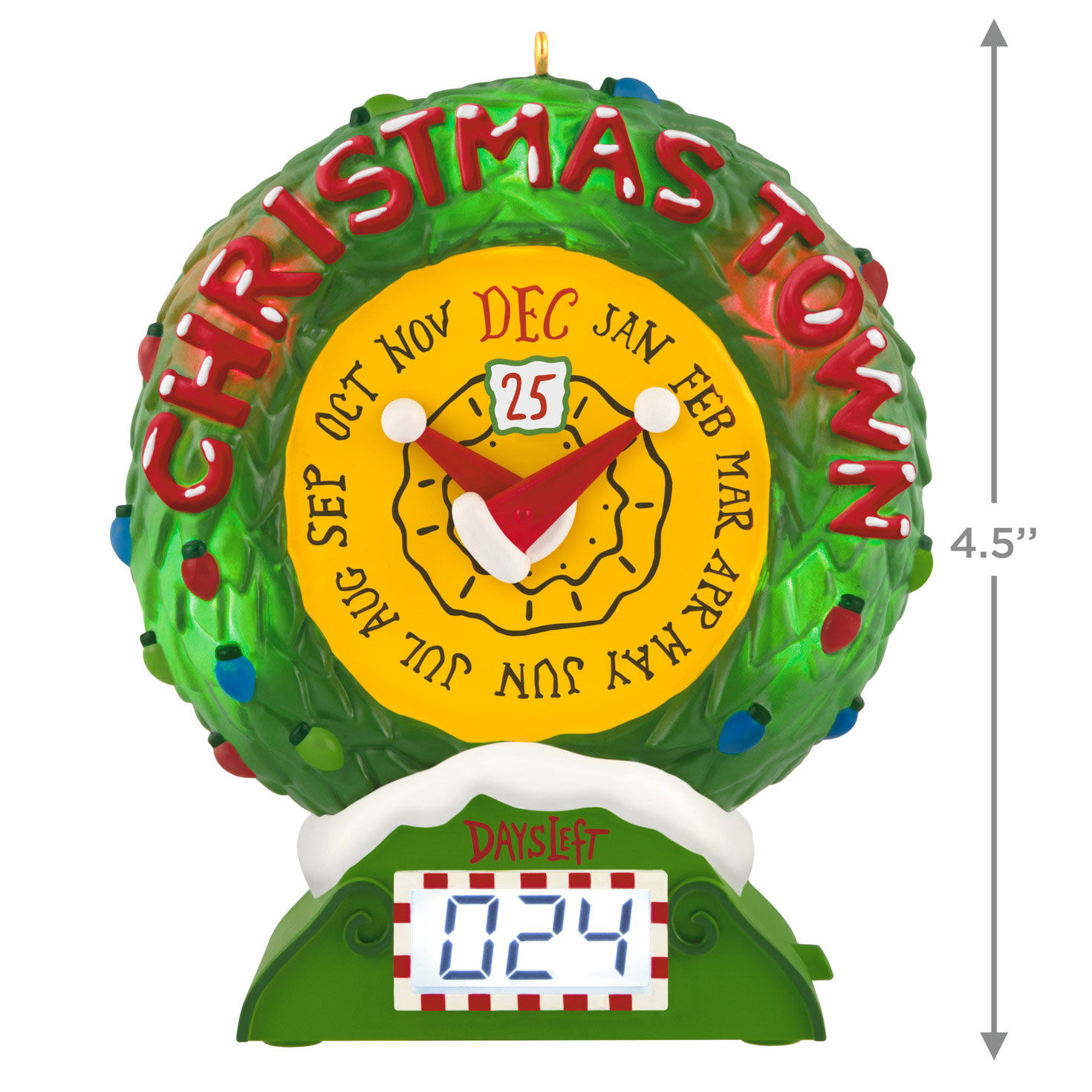 Christmas Town Countdown Clock Keepsake Ornament measurement image number 4