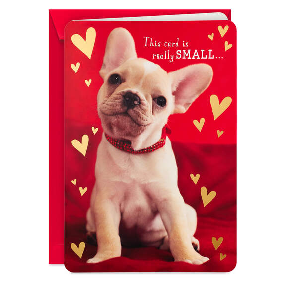 Jumbo Love You Puppy Dog and Hearts Valentine's Day Card, , large image number 1