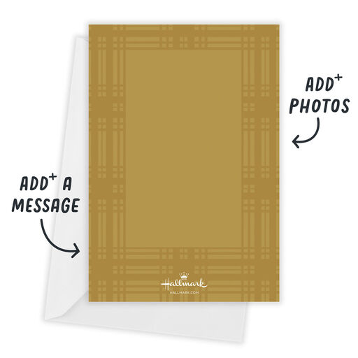 Arch on Green Plaid Flat New Year Photo Card, 