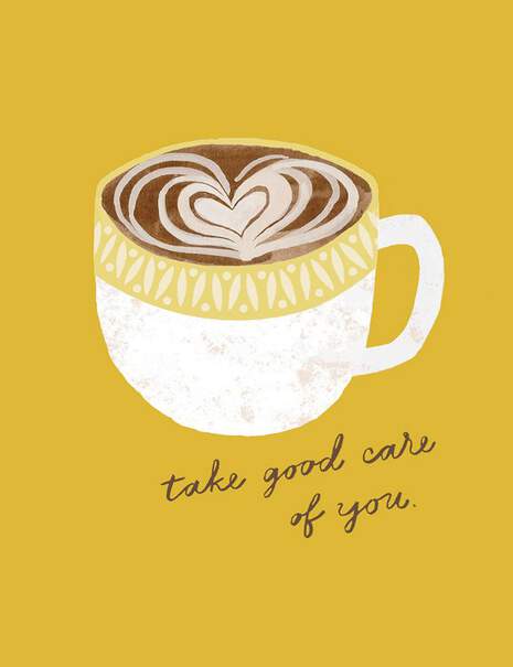 Cup of Coffee With Heart Blank Encouragement Card, , large
