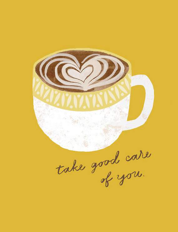 Cup of Coffee With Heart Blank Encouragement Card, , large image number 1