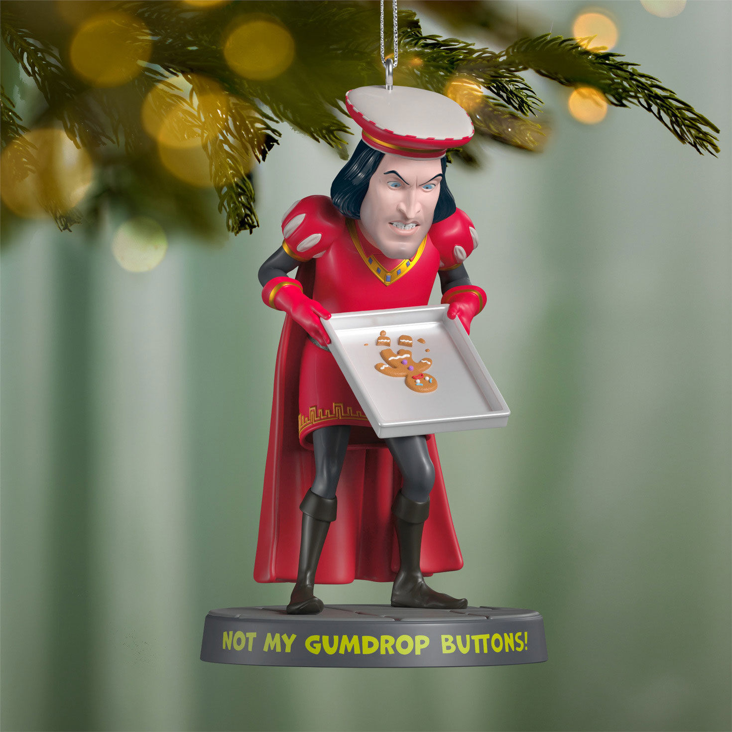 Lord Farquaad With Cookie Sheet Keepsake Ornament hanging on tree image number 2