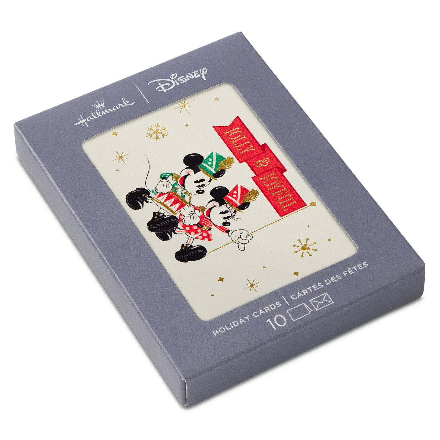 Disney Mickey and Minnie Mouse Jolly & Joyful Blank Boxed Christmas Notes, Pack of 10