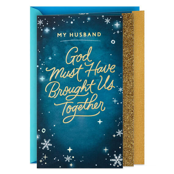 God Brought Us Together Christmas Card for Husband