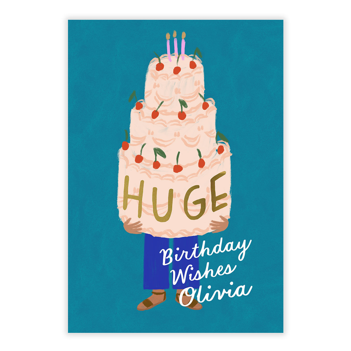 Person Holding Huge Cake Personalized Birthday Card front image number 2