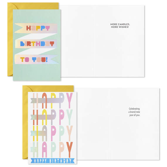 Peppy Pastels Assorted Birthday Cards, Box of 36, , large image number 5