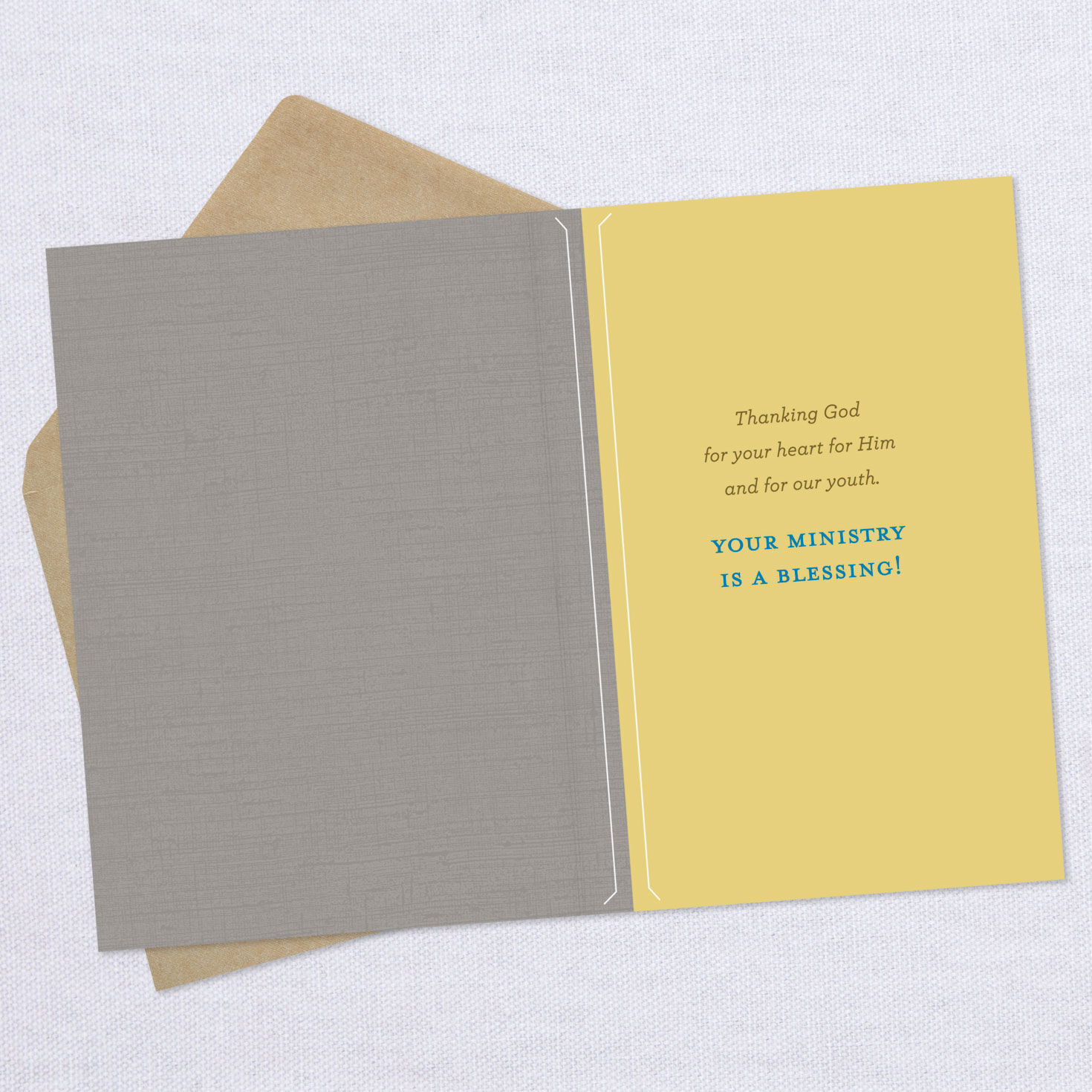 Thanking God for Your Heart Religious Clergy Appreciation Card for Youth Minister, , large image number 3