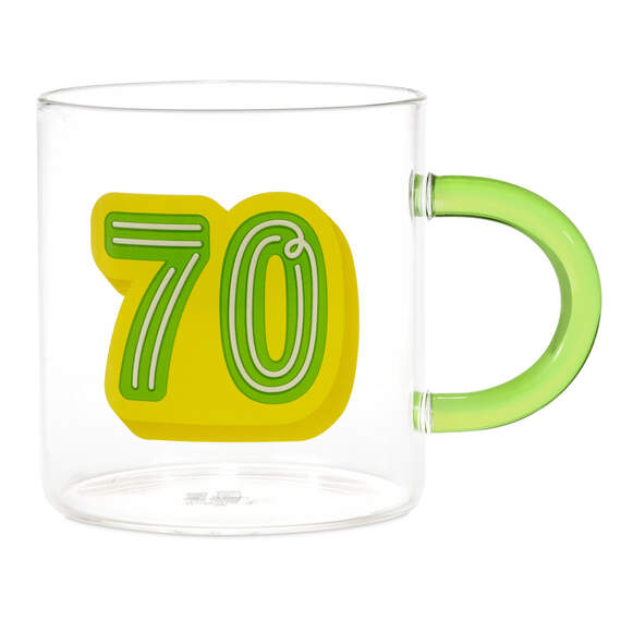 Glass 70th Birthday Mug, 17.5 oz., , large image number 1