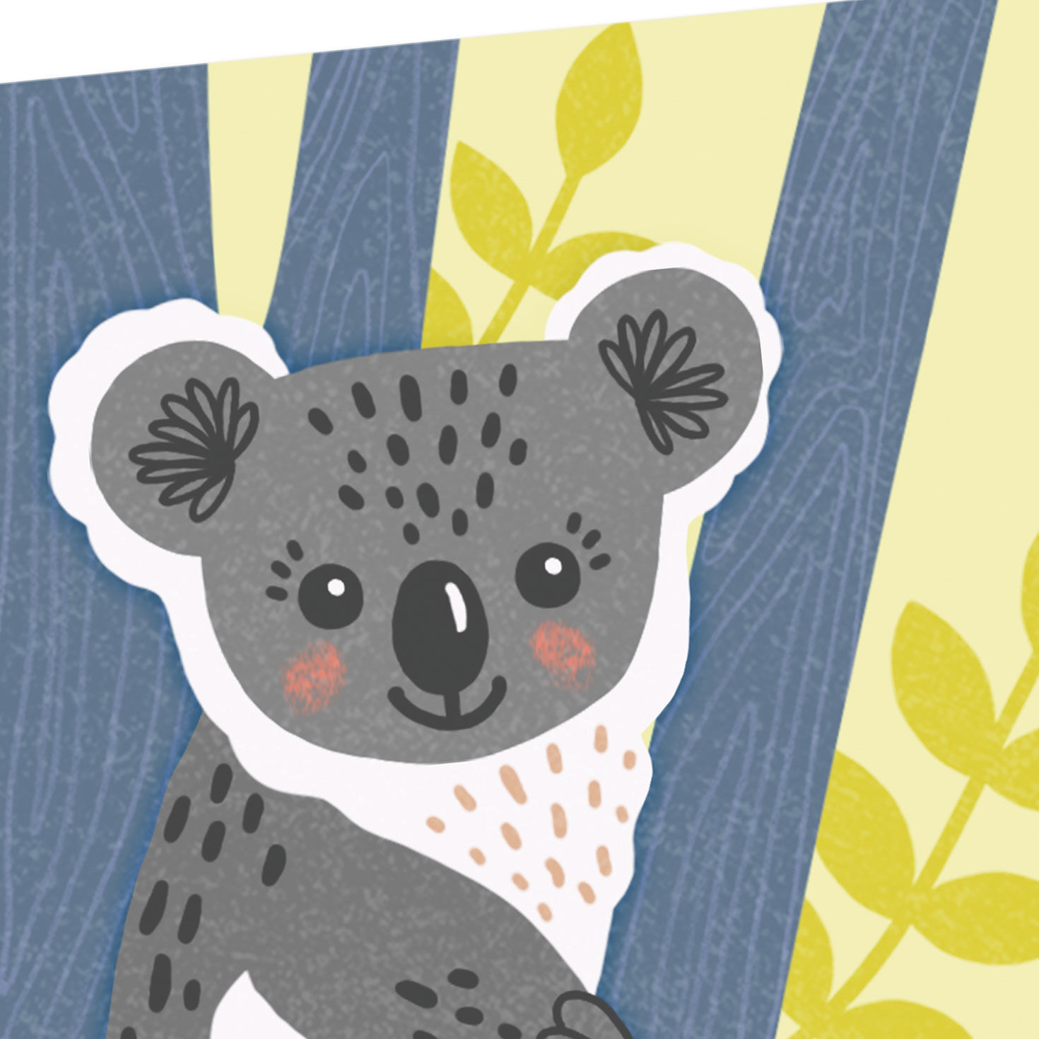 Koala in Tree Thinking of You Card for Kids Card Front Detail image number 4