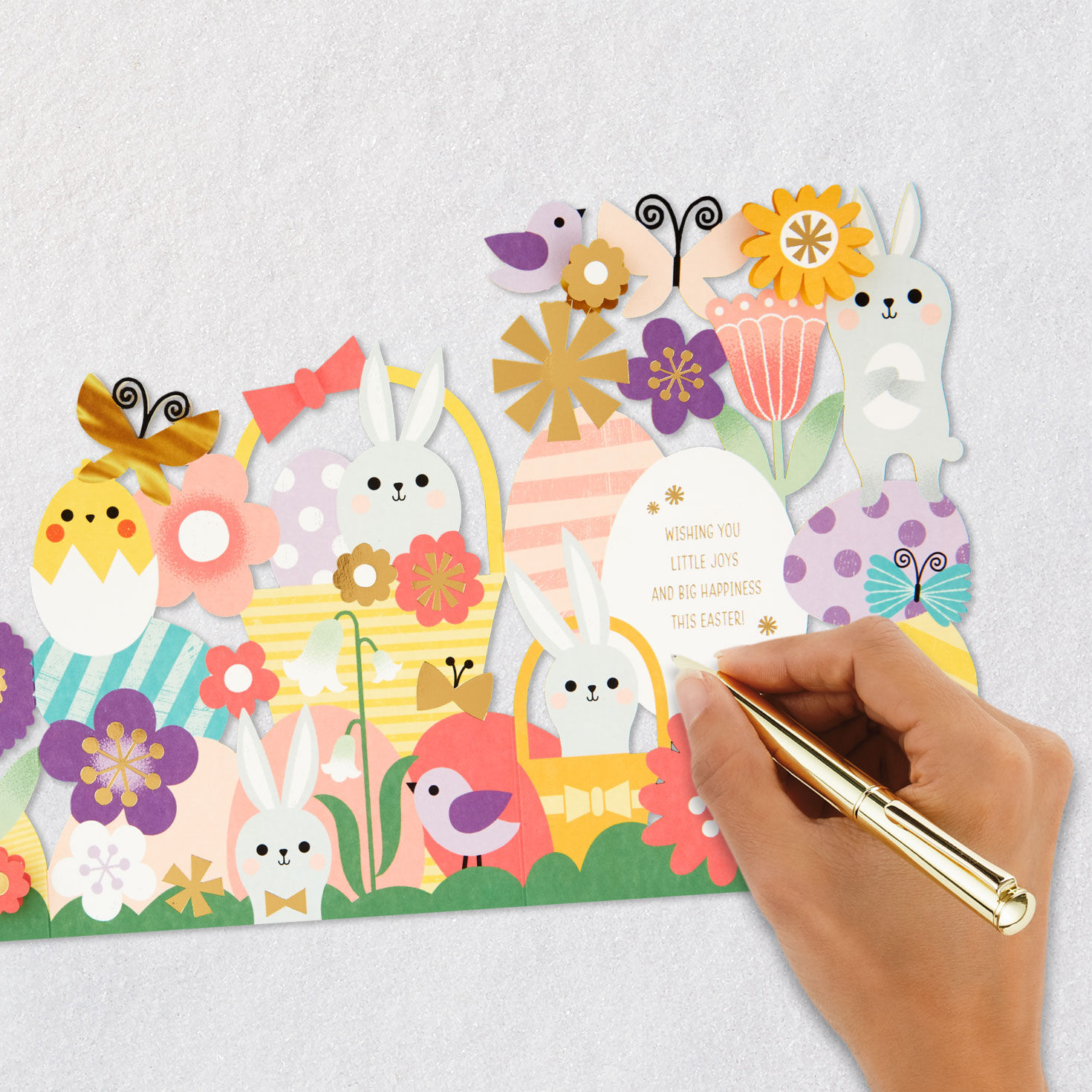 Cute Animals and Flowers Fold Out Easter Card Signing card image number 7