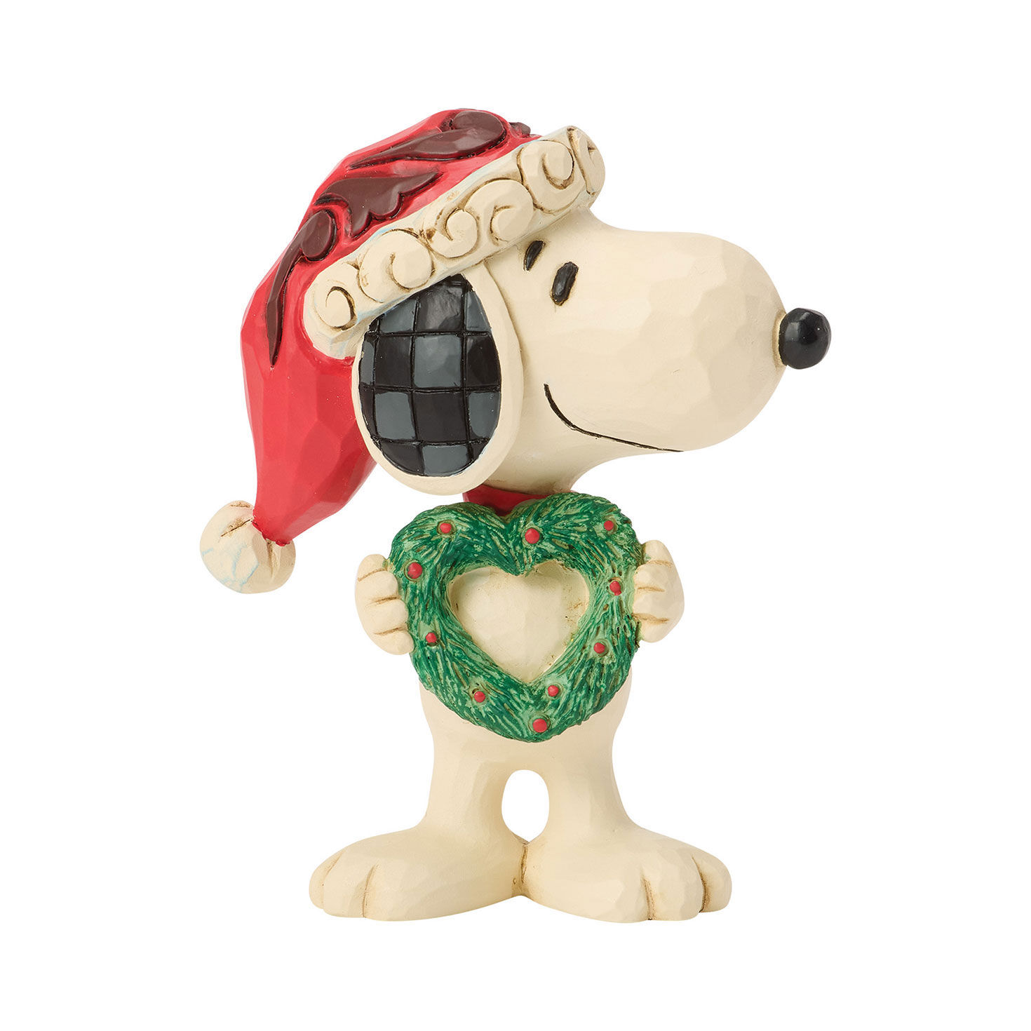 Jim Shore Peanuts Snoopy With Heart Wreath Mini Figurine, 3.25"