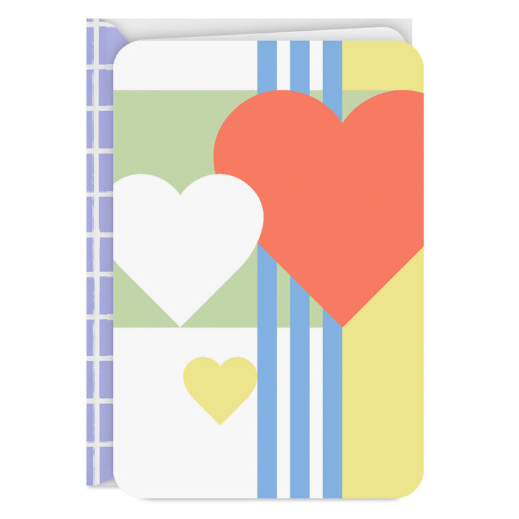 Mod Hearts and Stripes Blank Card