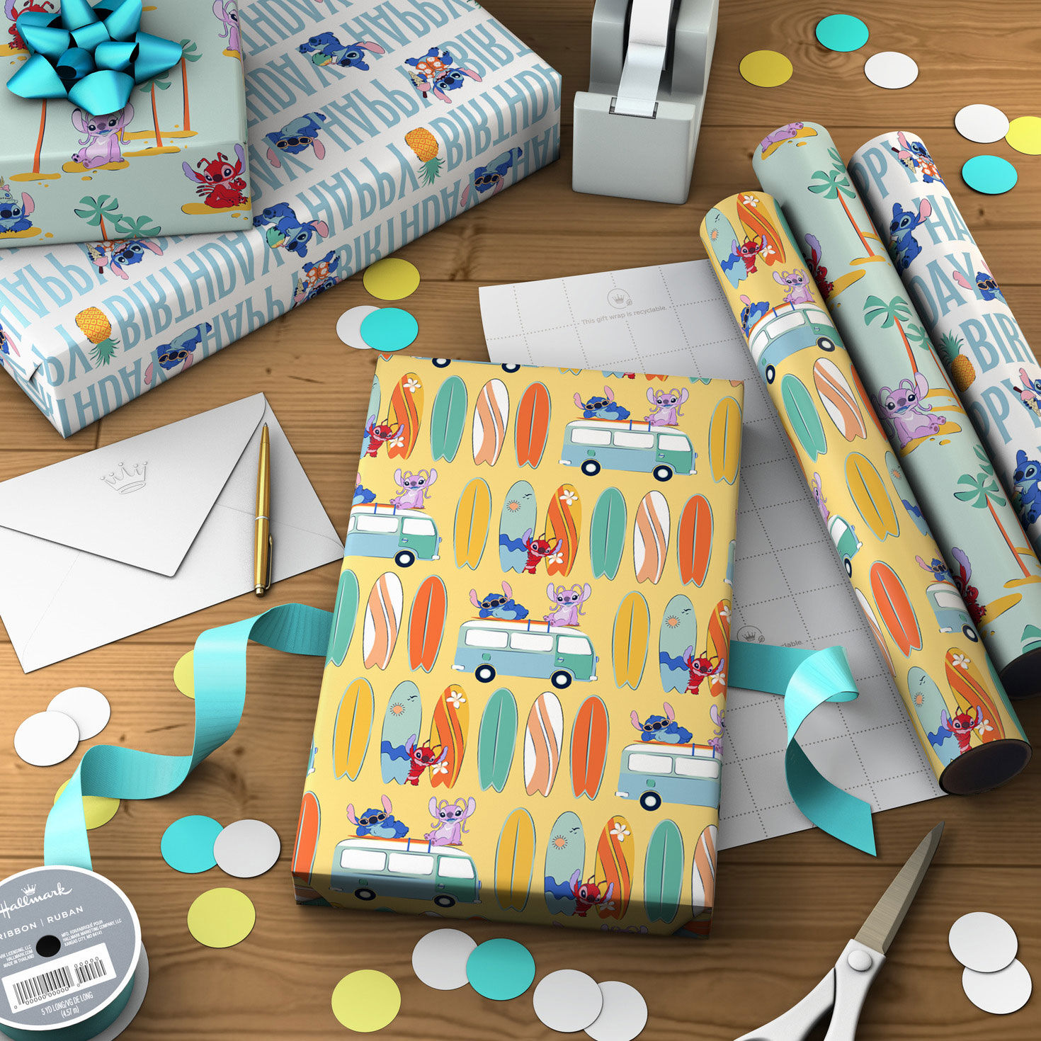 Disney Stitch and Friends Mini Gift Wrap Roll Trio  image number 3