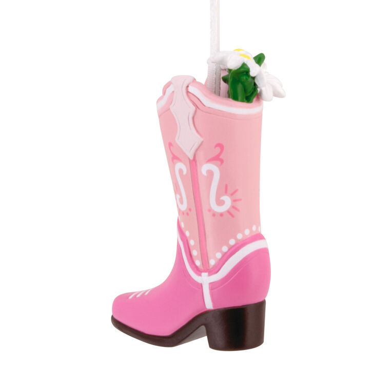 Pink Cowboy Boots Christmas Ornament back image number 6