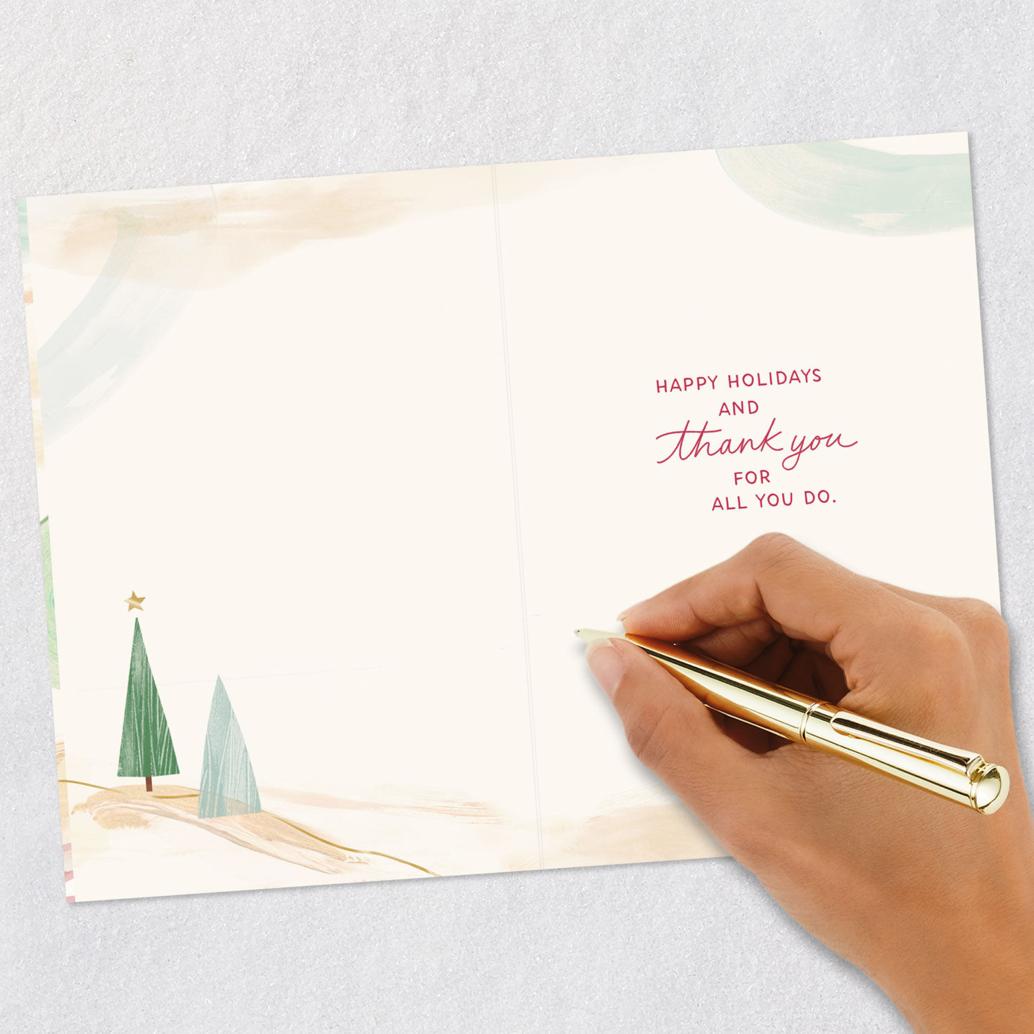 Cardinal Painting Over Trees Doctor Christmas Card Signing card image number 6