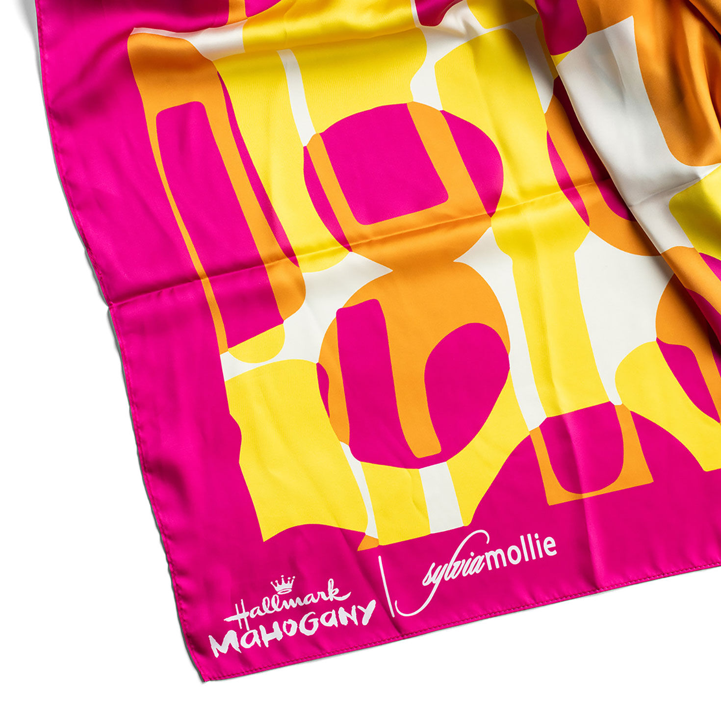 Sylvia Mollie Orange and Pink Color Block Scarf, Orange & Pink Color Block, large image number 3