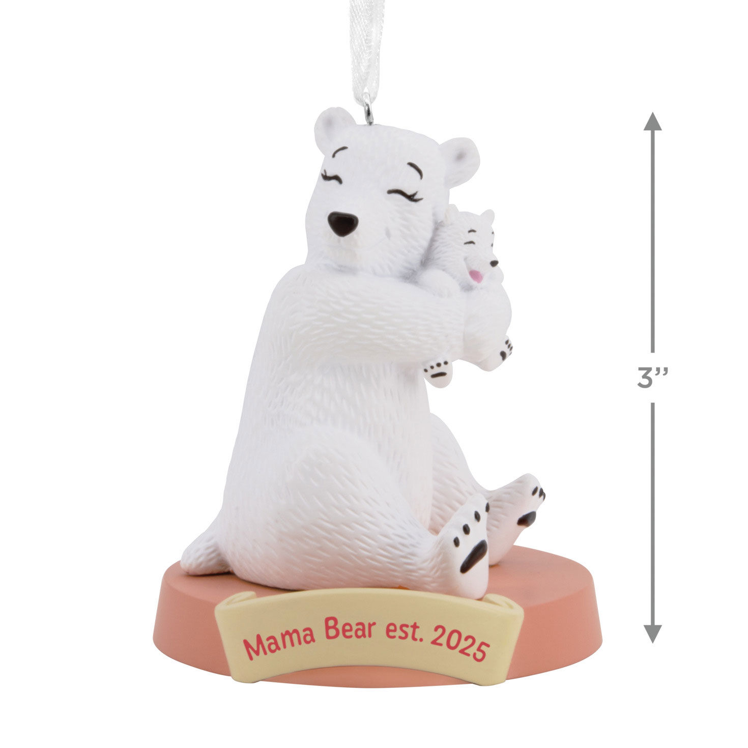 Mama Bear New Mom 2025 Christmas Ornament Measurement image number 3