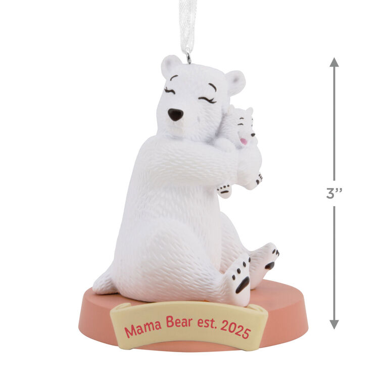 Mama Bear New Mom 2025 Christmas Ornament Measurement image number 3