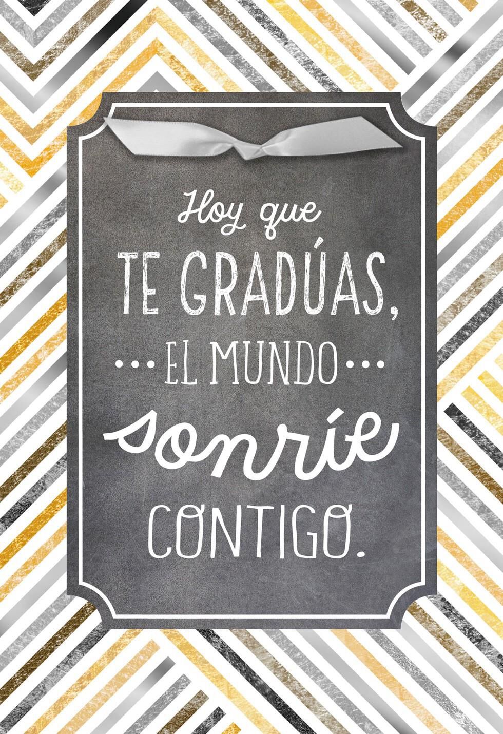 The World Is Smiling With You Spanish-Language Graduation Card