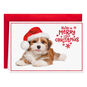 Warm Smiles Puppy Dog in Santa Hat Christmas Card, , large image number 1