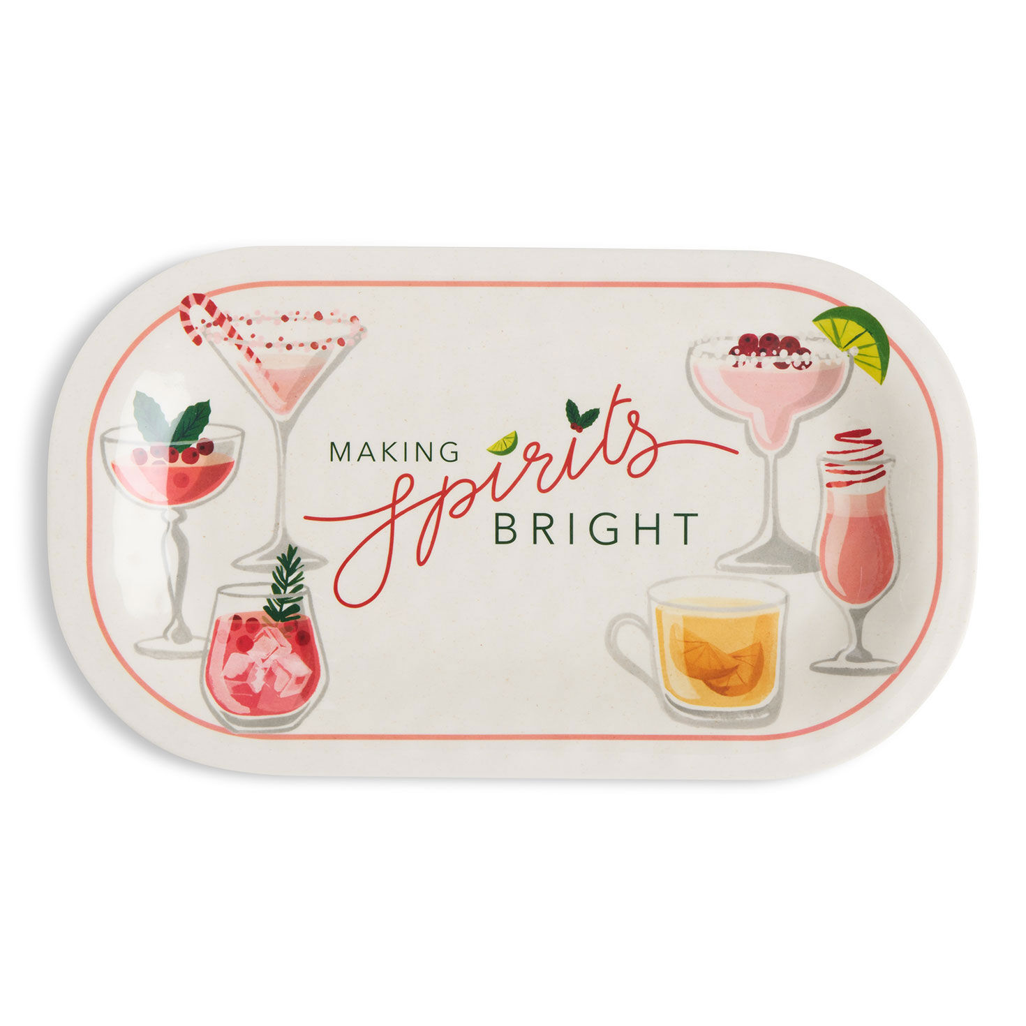 Holiday Cocktails Rectangle Platter and Kitchen Towel front  image number 2