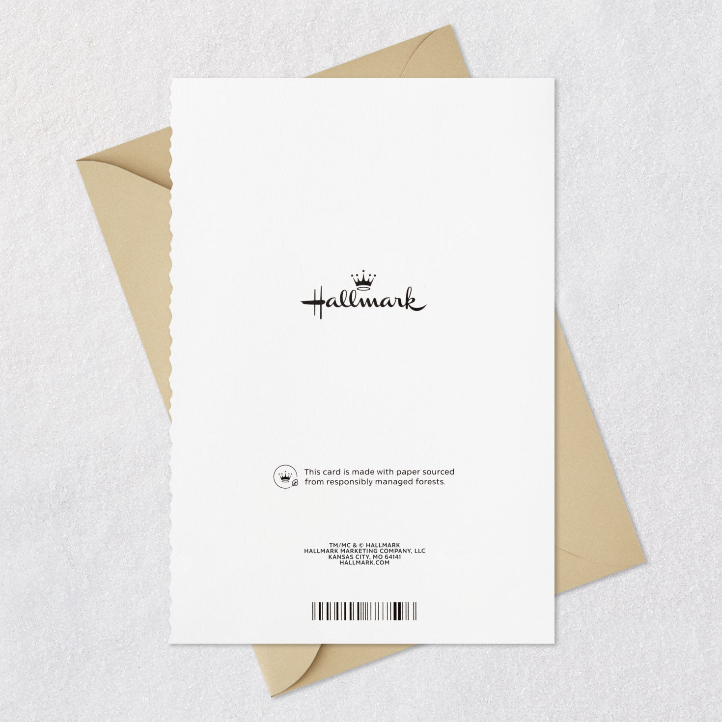 Gold Flowers on Blue Sympathy Card Card Back with Envelope image number 7