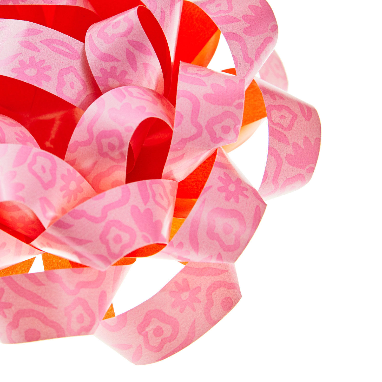 4.6" Pink Abstract Flowers Recyclable Gift Bow, Pink Abstract Flowers, large image number 4