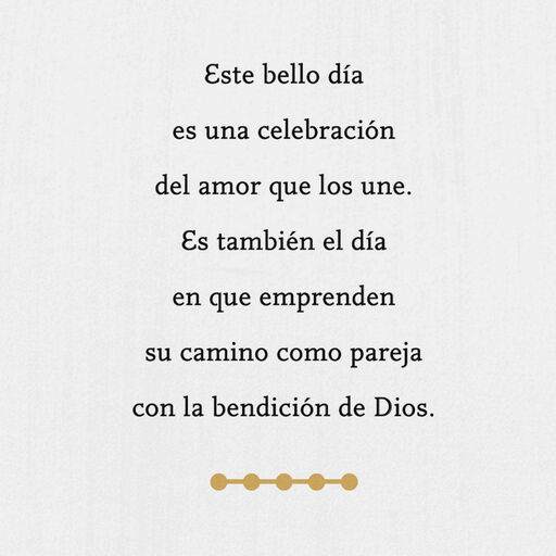 Thanks to God for Your Union Spanish-Language Wedding Card, 