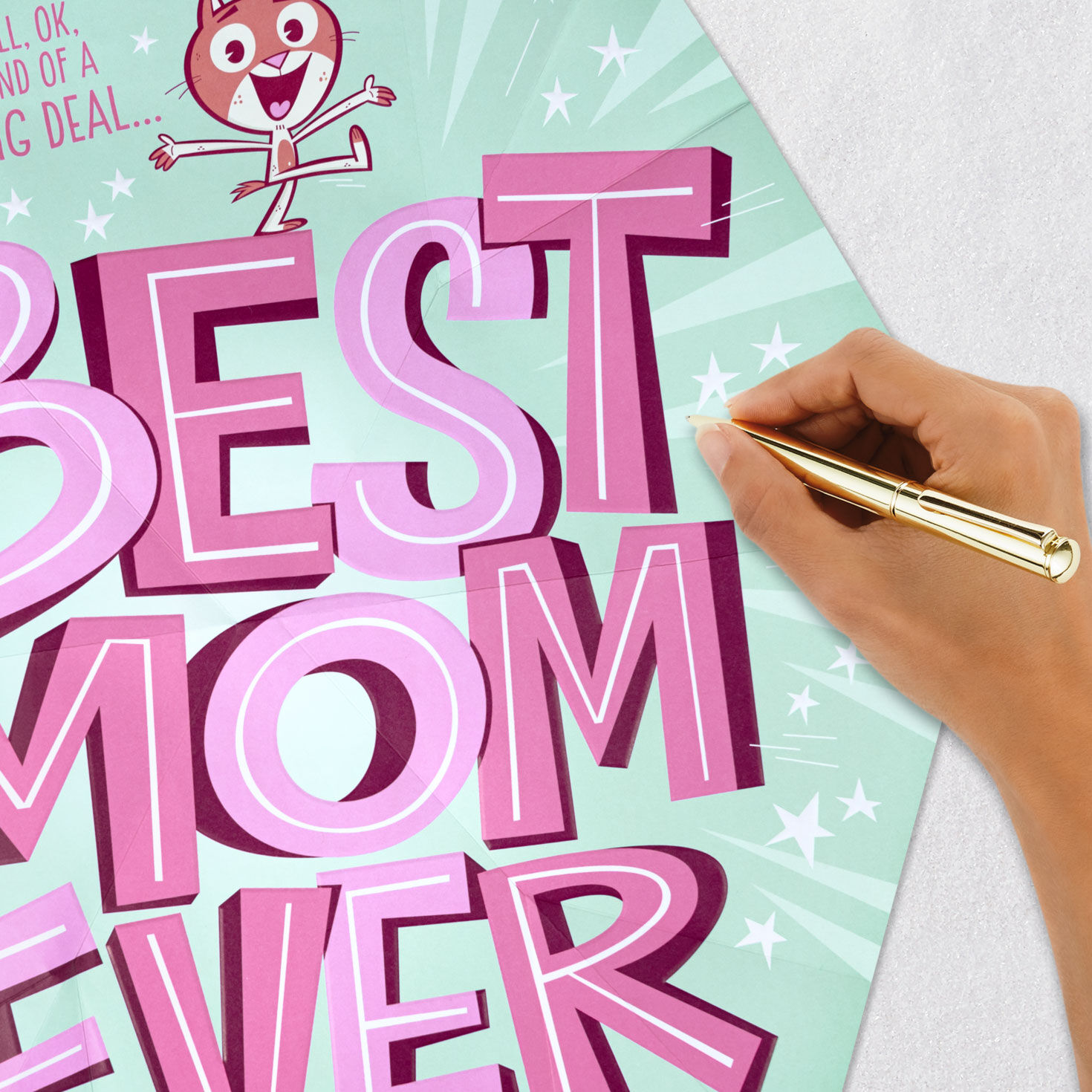Best Mom Ever Pop-Up Funny Mother's Day Card for Mom signing card image number 5