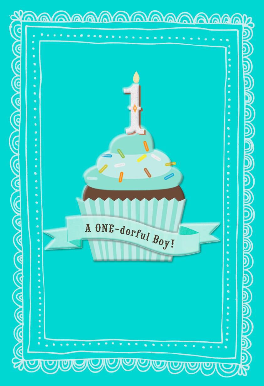 ONE-derful First Birthday Card for Boy