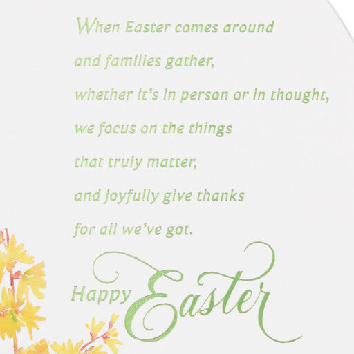 Joyful Thanks Floral Egg Easter Card for Family, 